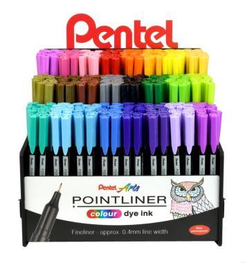 Pentel tűfilc SZÍNES Pointliner – Fa Display AJÁNDÉK 288 db S40 Rendelésnél